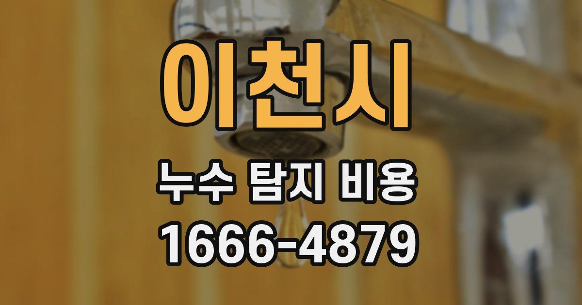 이천시 누수 탐지 비용