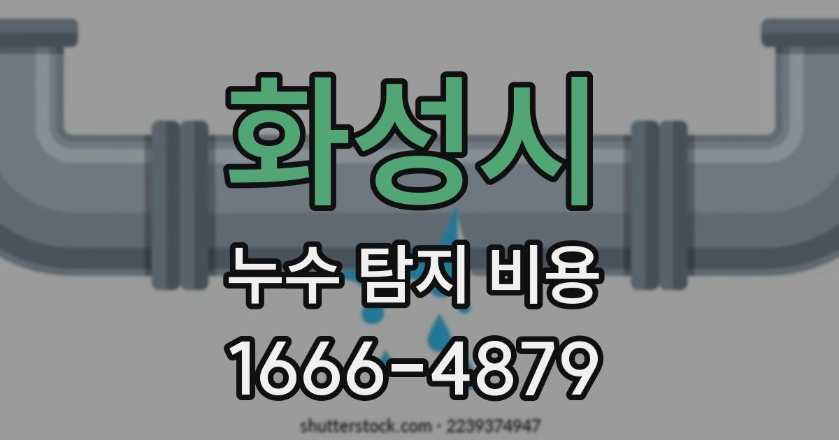 화성시 누수 탐지 비용