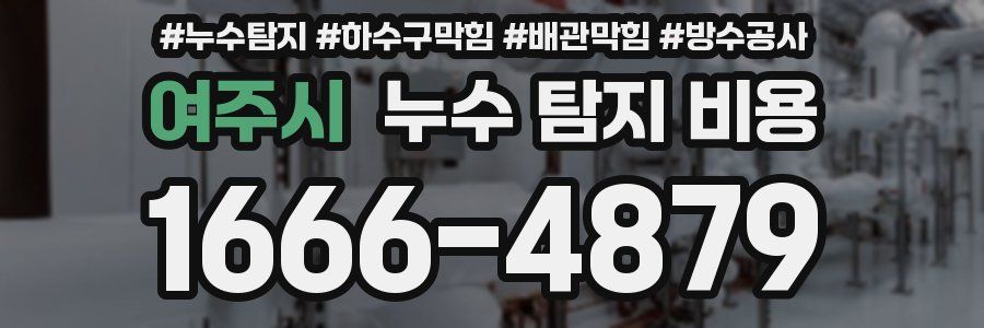 여주시 누수 탐지 비용