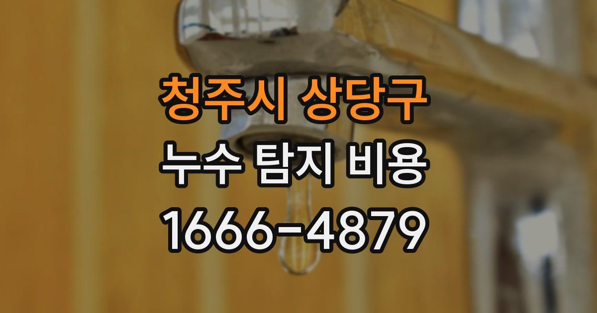 청주시 상당구 누수 탐지 비용