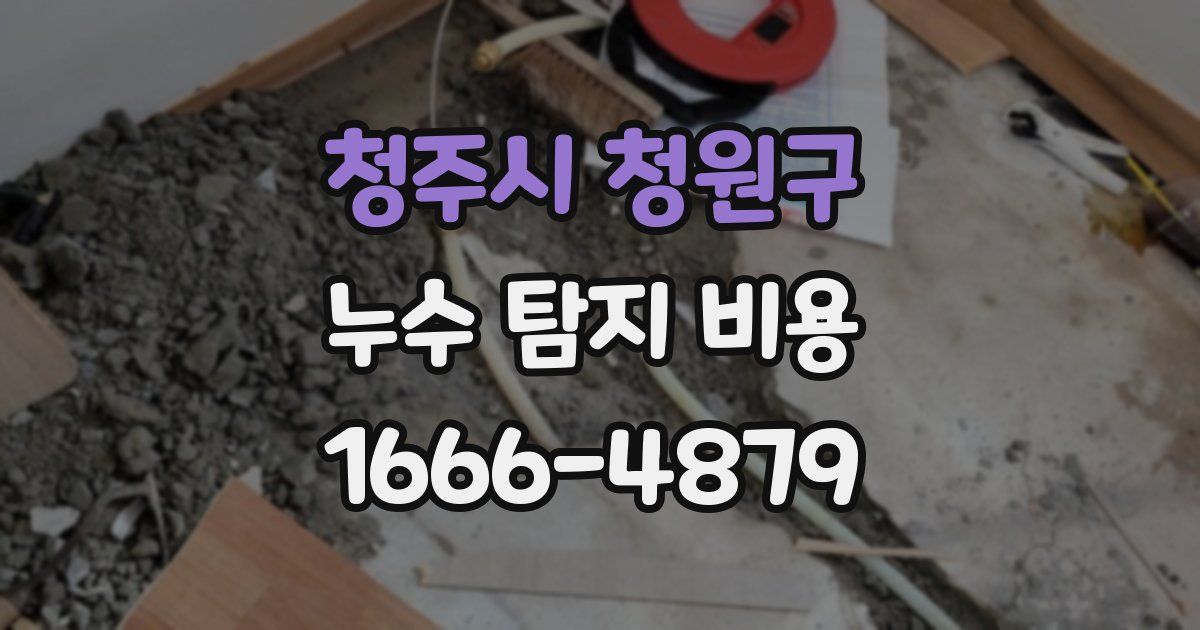청주시 청원구 누수 탐지 비용