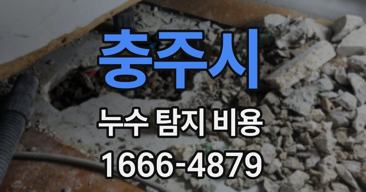 충주시 누수 탐지 비용