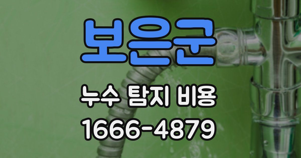 보은군 누수 탐지 비용