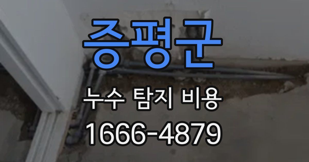 증평군 누수 탐지 비용