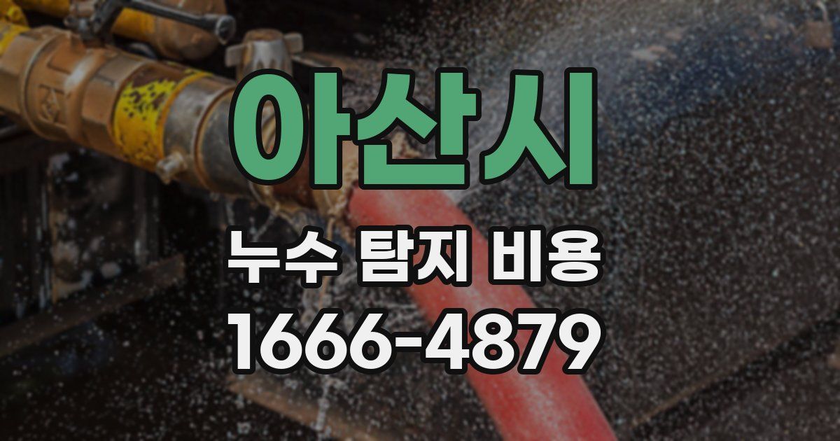 아산시 누수 탐지 비용