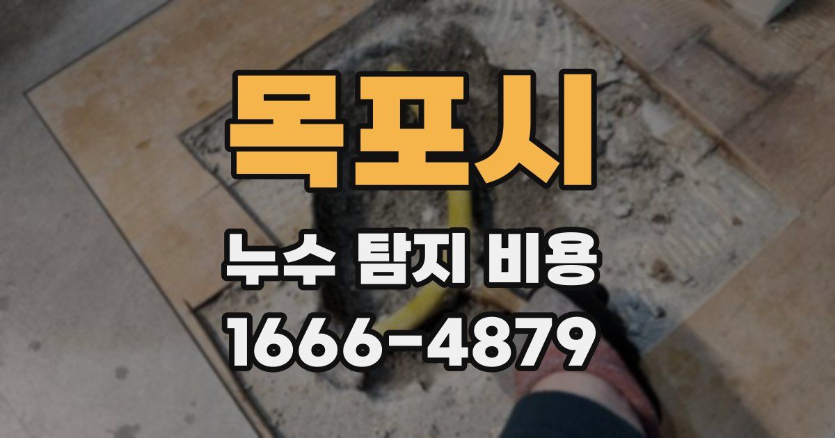 목포시 누수 탐지 비용