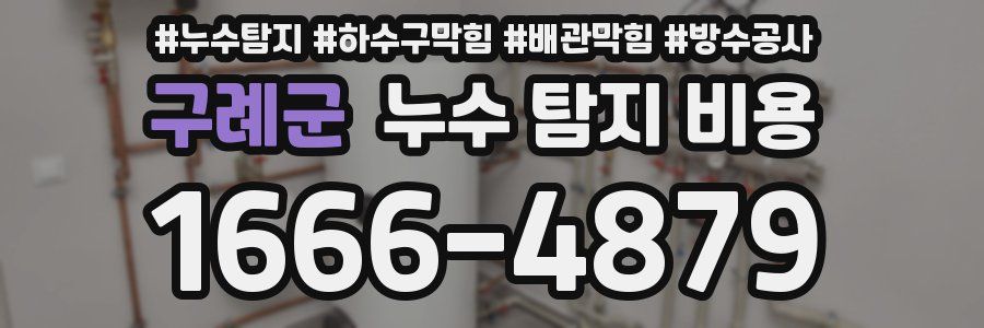 구례군 누수 탐지 비용