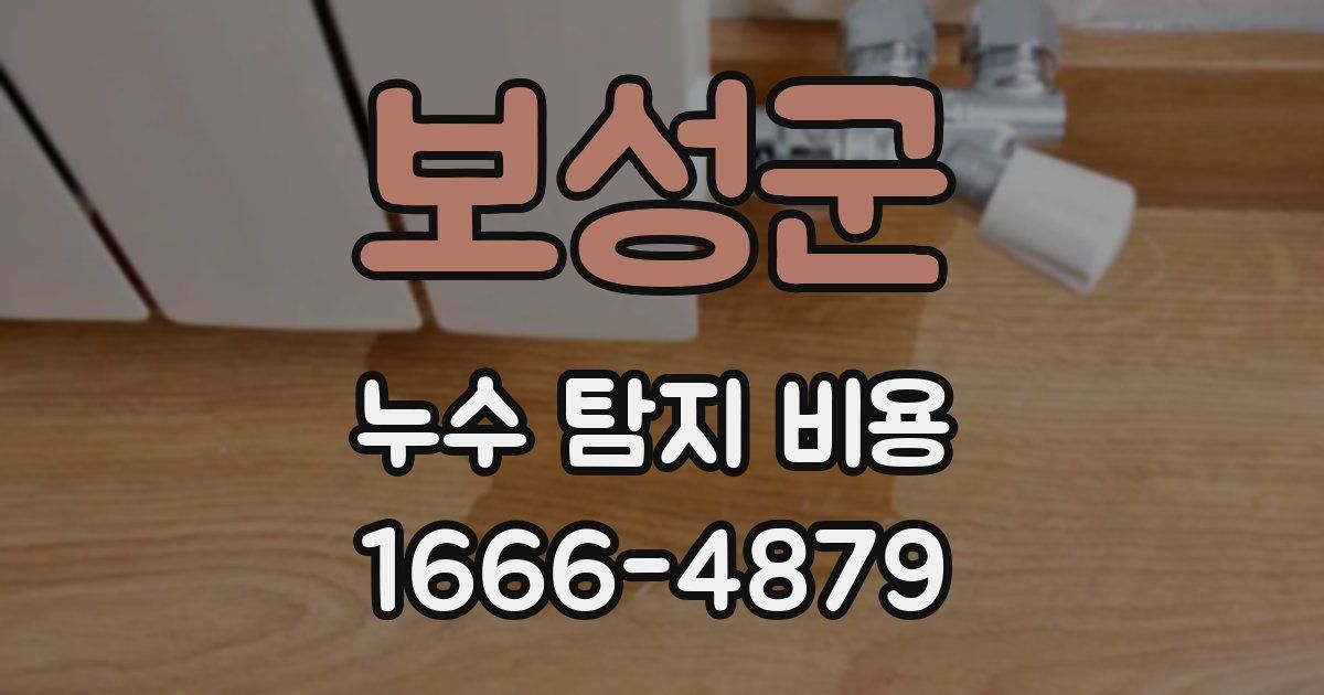 보성군 누수 탐지 비용