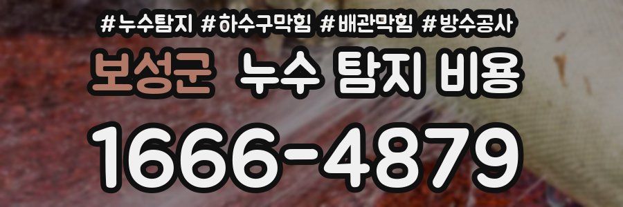 보성군 누수 탐지 비용