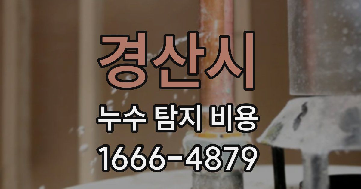 경산시 누수 탐지 비용