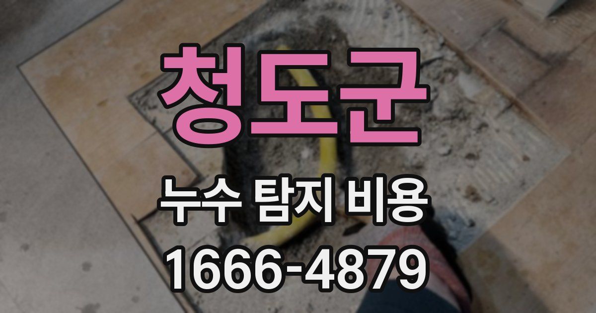 청도군 누수 탐지 비용