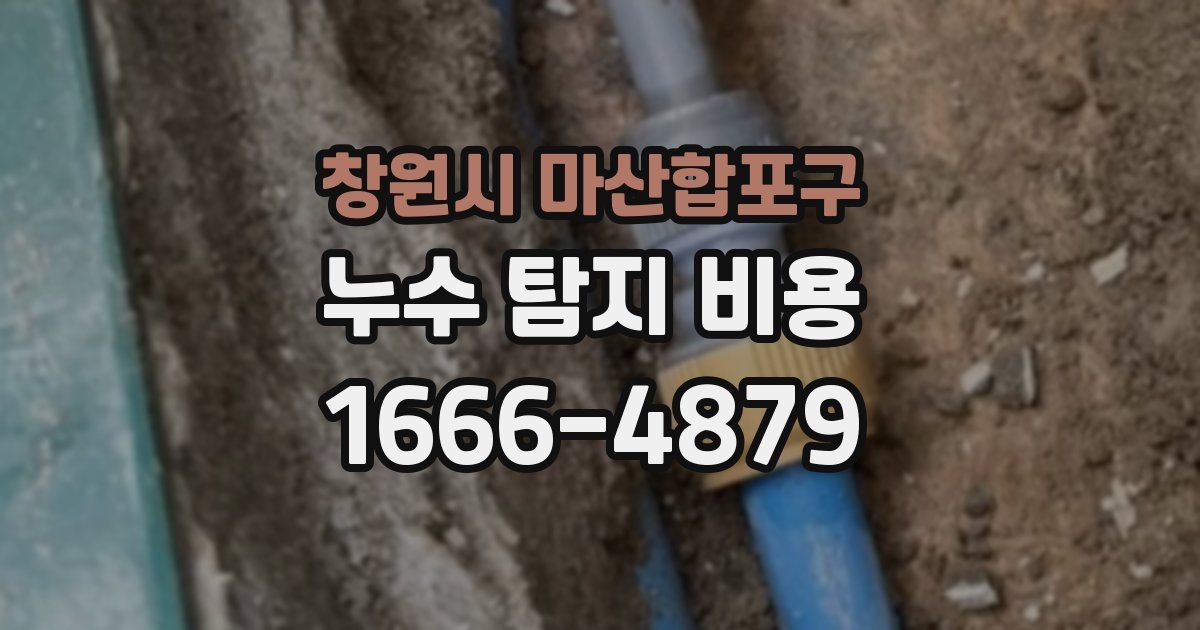 창원시 마산합포구 누수 탐지 비용