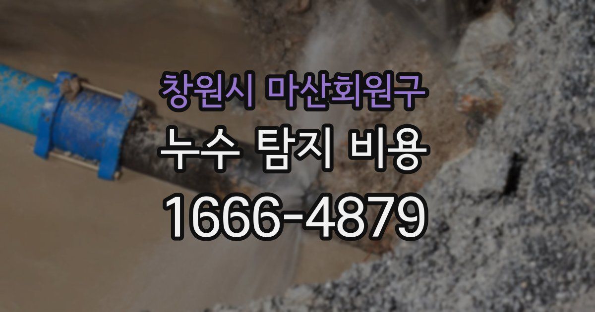 창원시 마산회원구 누수 탐지 비용