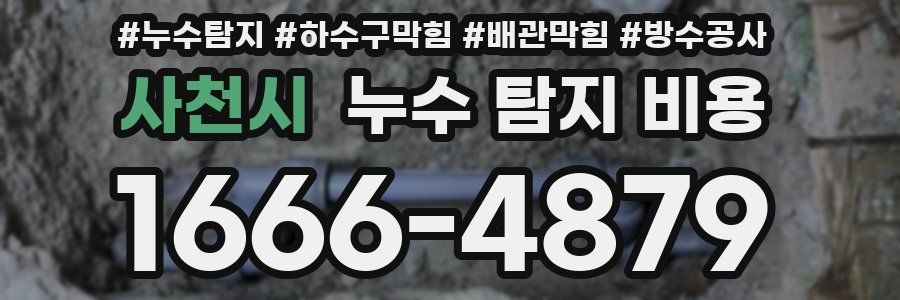 사천시 누수 탐지 비용