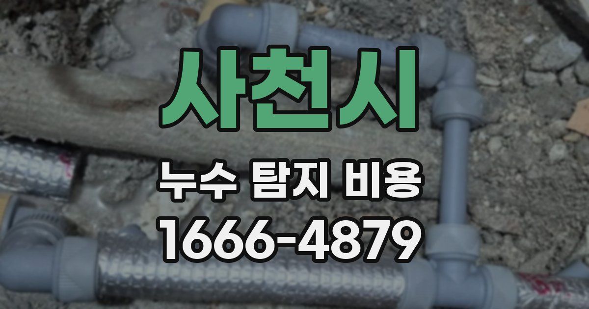 사천시 누수 탐지 비용