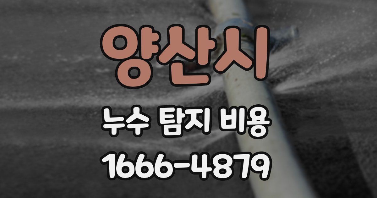 양산시 누수 탐지 비용