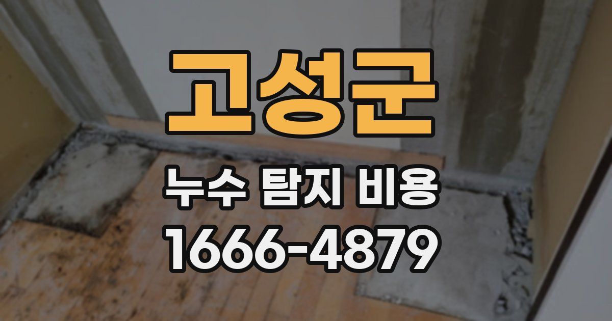 고성군 누수 탐지 비용