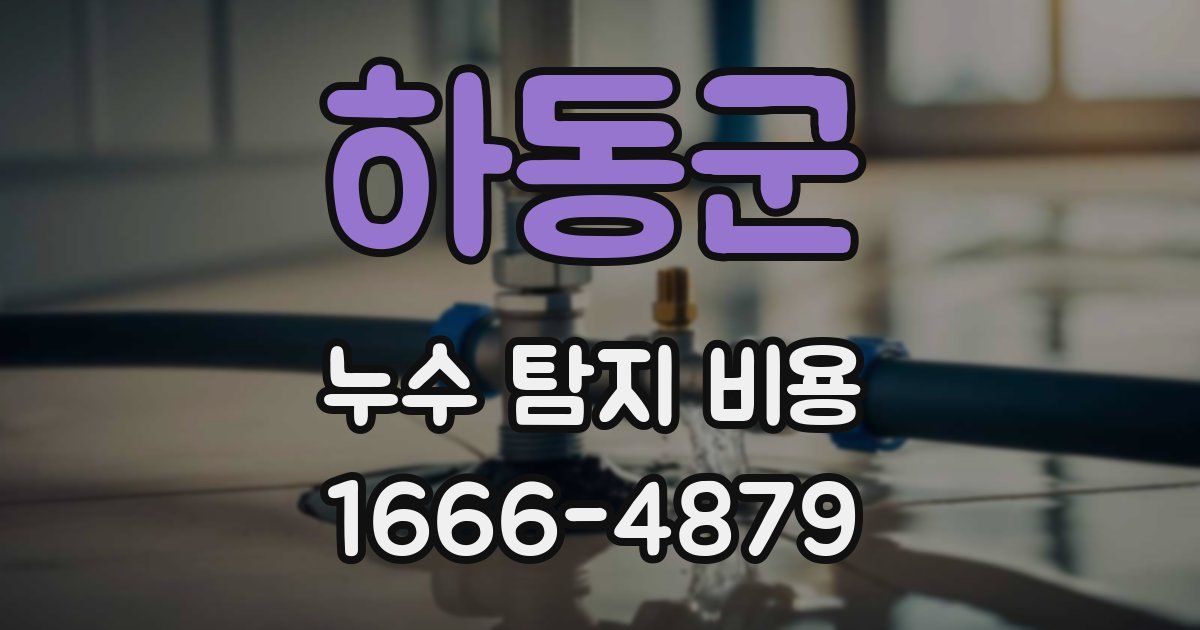 하동군 누수 탐지 비용