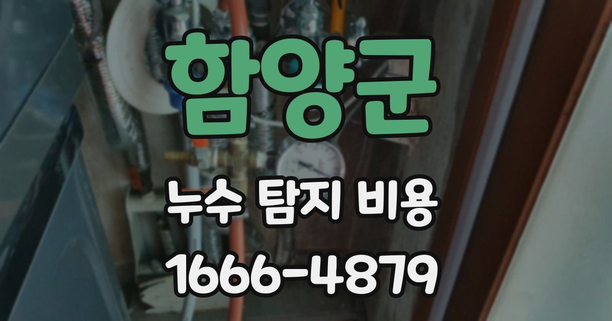 함양군 누수 탐지 비용