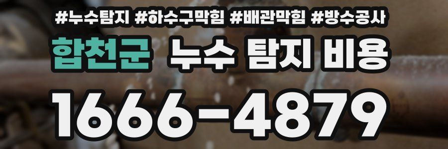 합천군 누수 탐지 비용