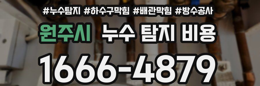 원주시 누수 탐지 비용