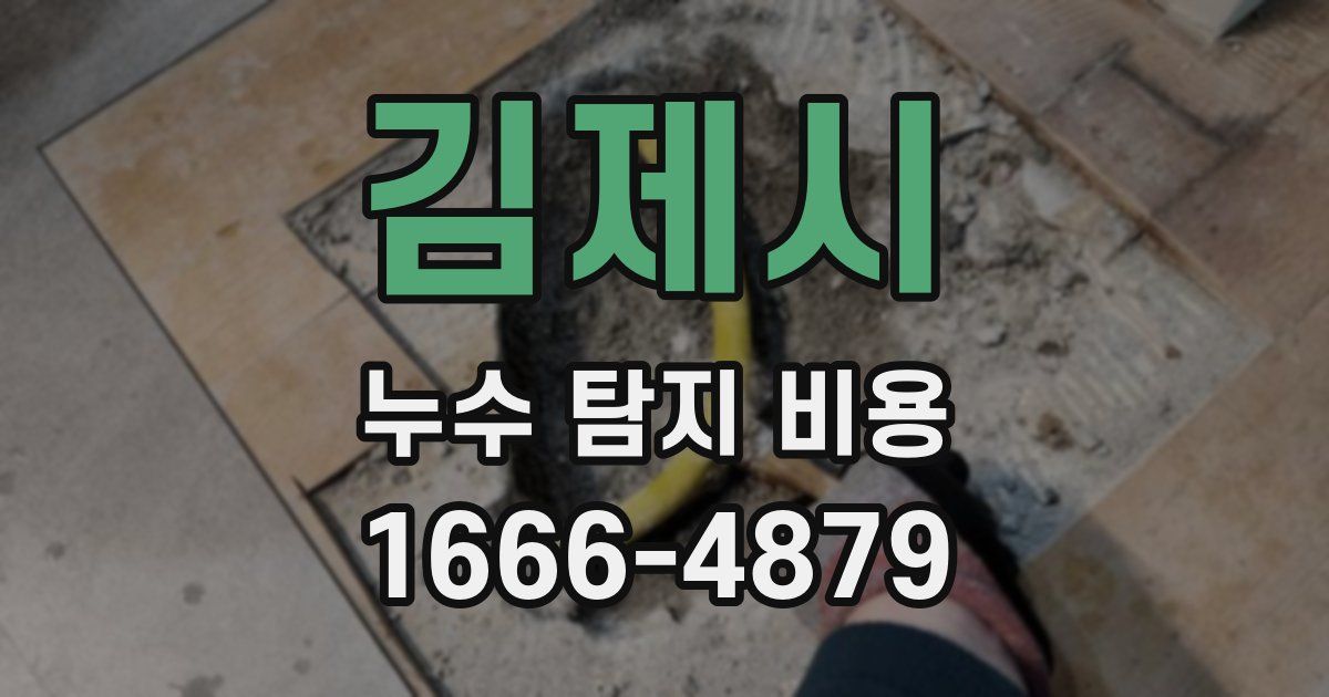 김제시 누수 탐지 비용