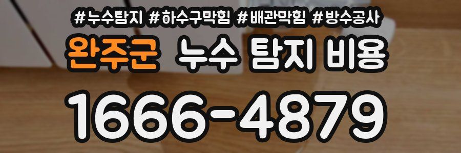 완주군 누수 탐지 비용