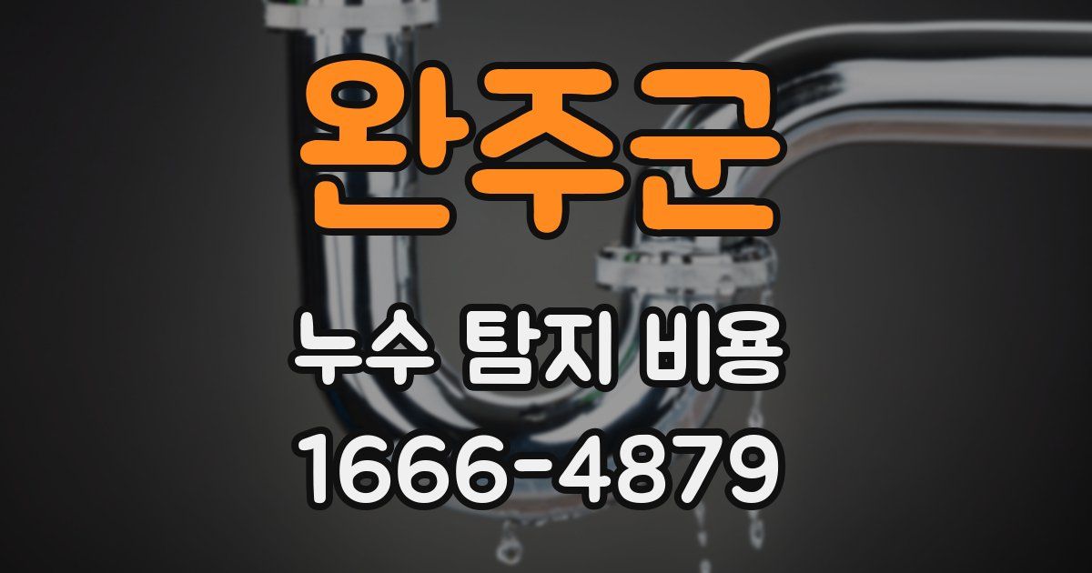 완주군 누수 탐지 비용