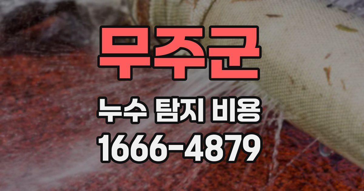 무주군 누수 탐지 비용