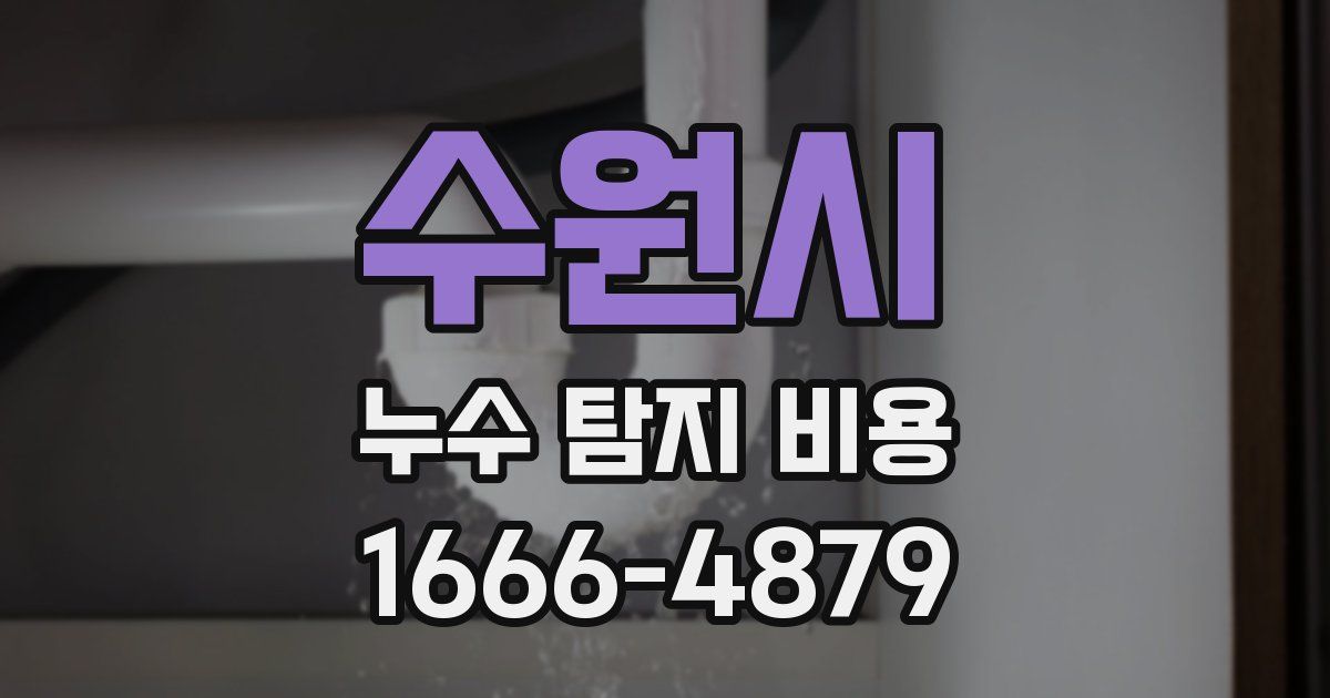 수원시 누수 탐지 비용