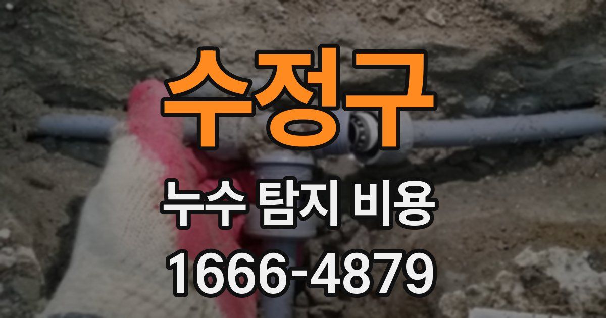 수정구 누수 탐지 비용