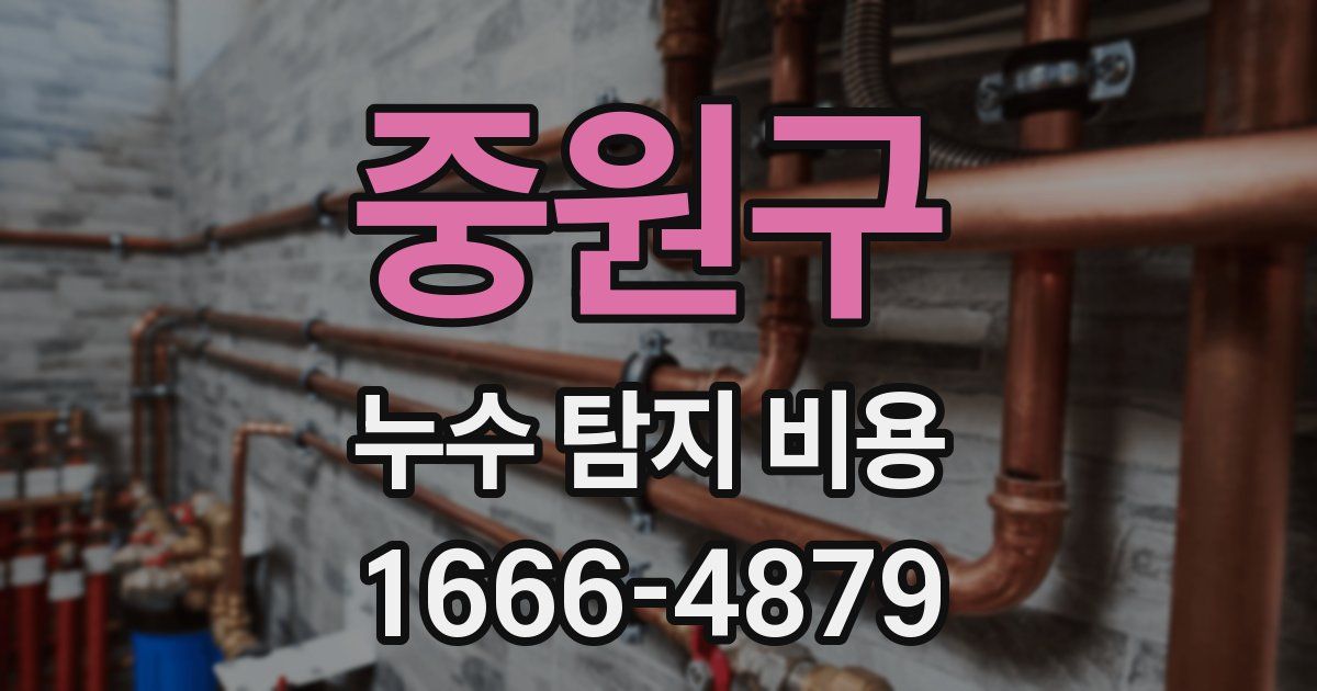 중원구 누수 탐지 비용