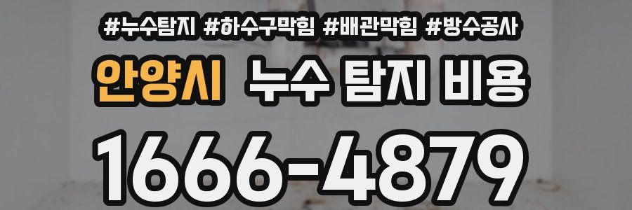 안양시 누수 탐지 비용