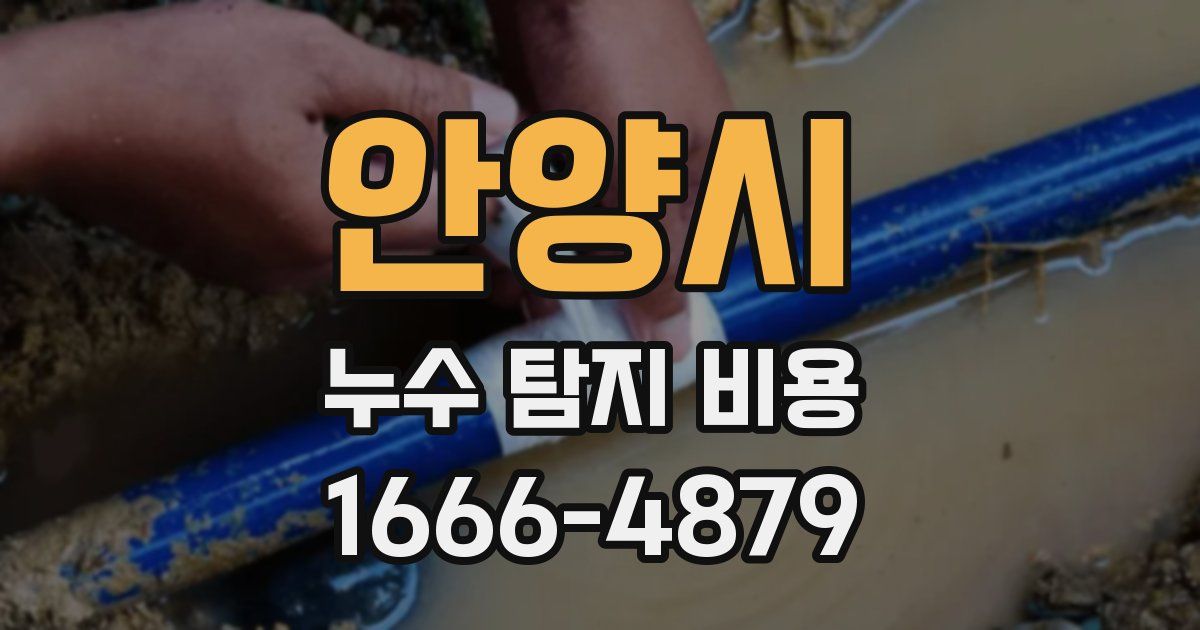 안양시 누수 탐지 비용