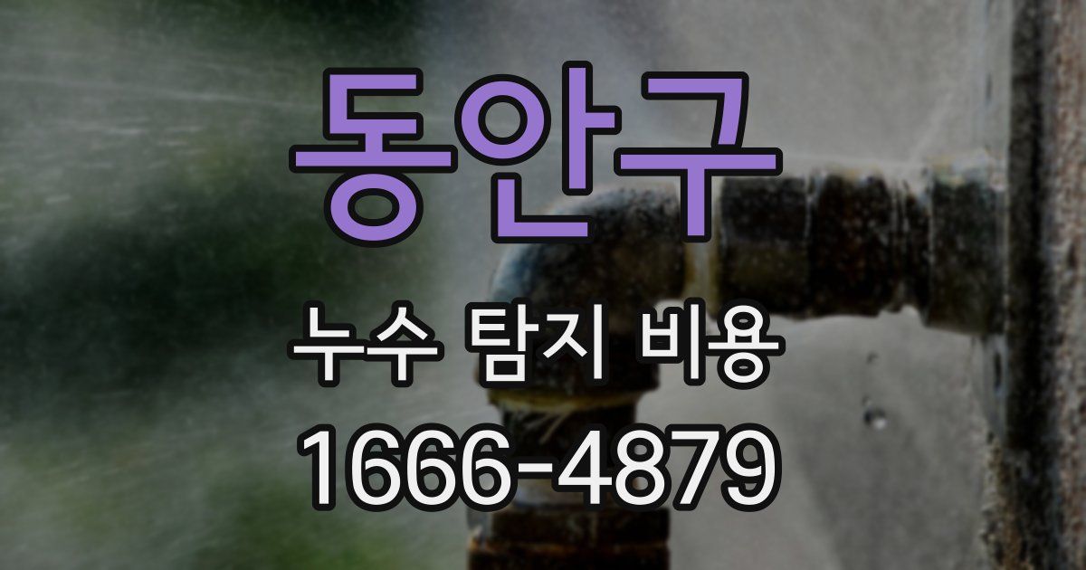 동안구 누수 탐지 비용