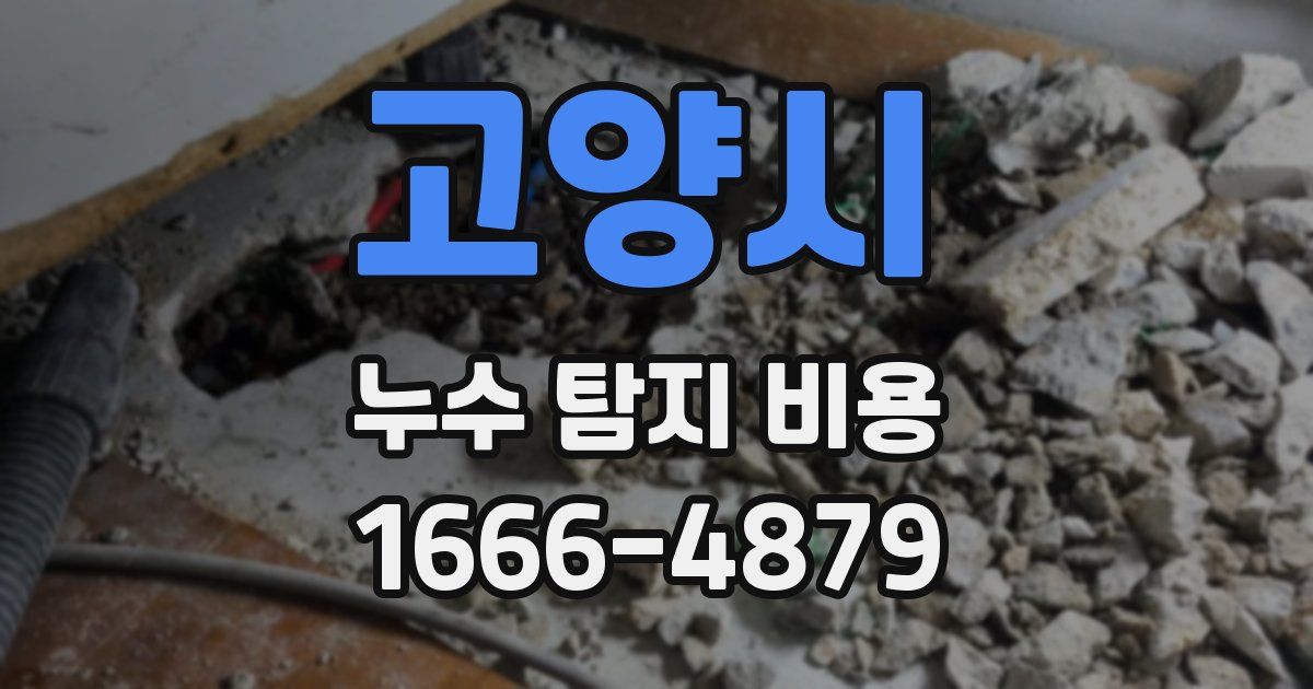 고양시 누수 탐지 비용