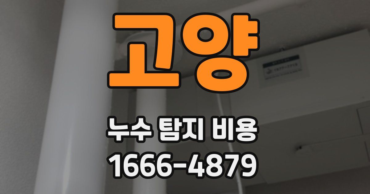 고양 누수 탐지 비용