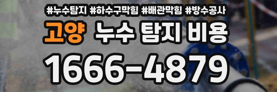 고양 누수 탐지 비용