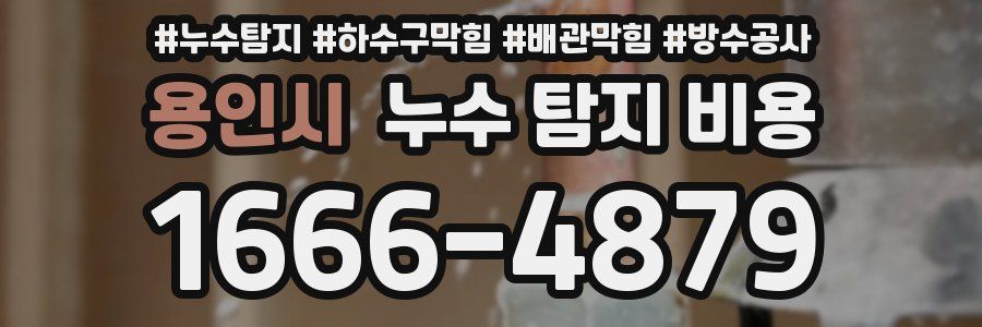 용인시 누수 탐지 비용