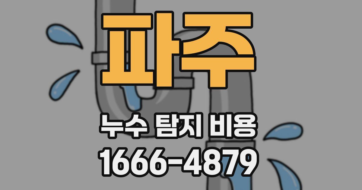 파주 누수 탐지 비용