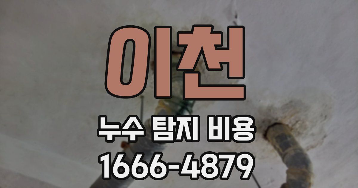 이천 누수 탐지 비용