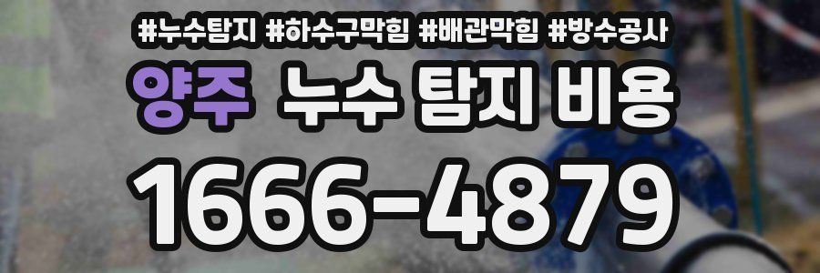 양주 누수 탐지 비용