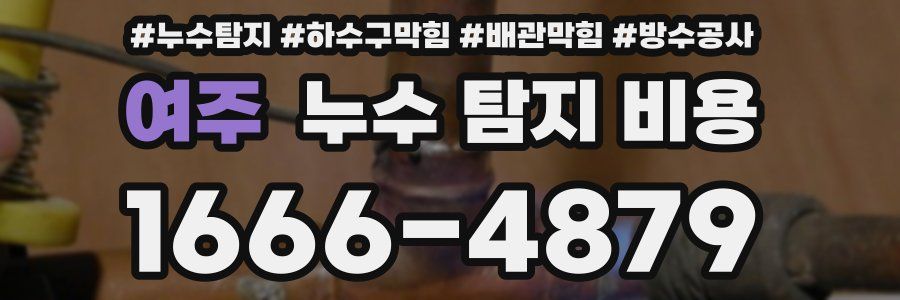 여주 누수 탐지 비용