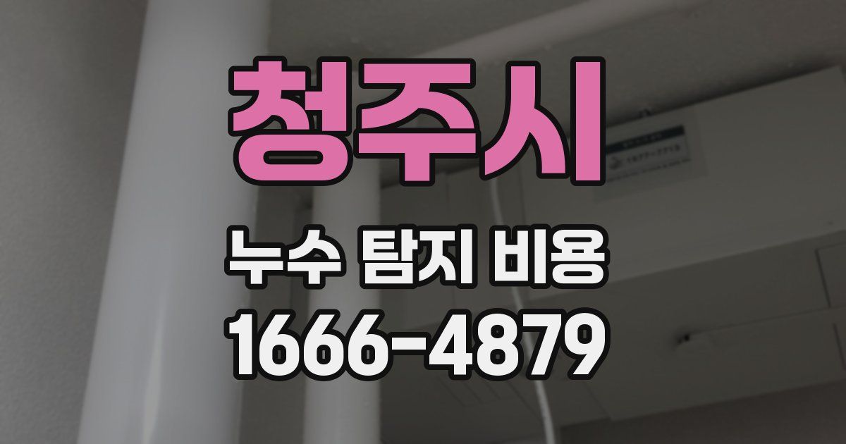 청주시 누수 탐지 비용