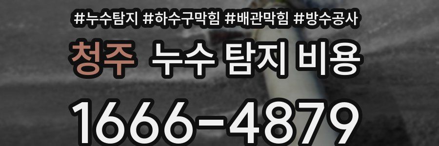 청주 누수 탐지 비용