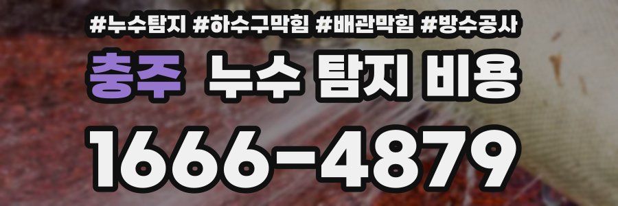 충주 누수 탐지 비용