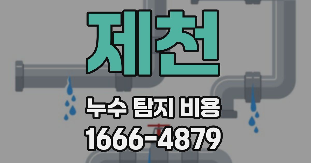 제천 누수 탐지 비용