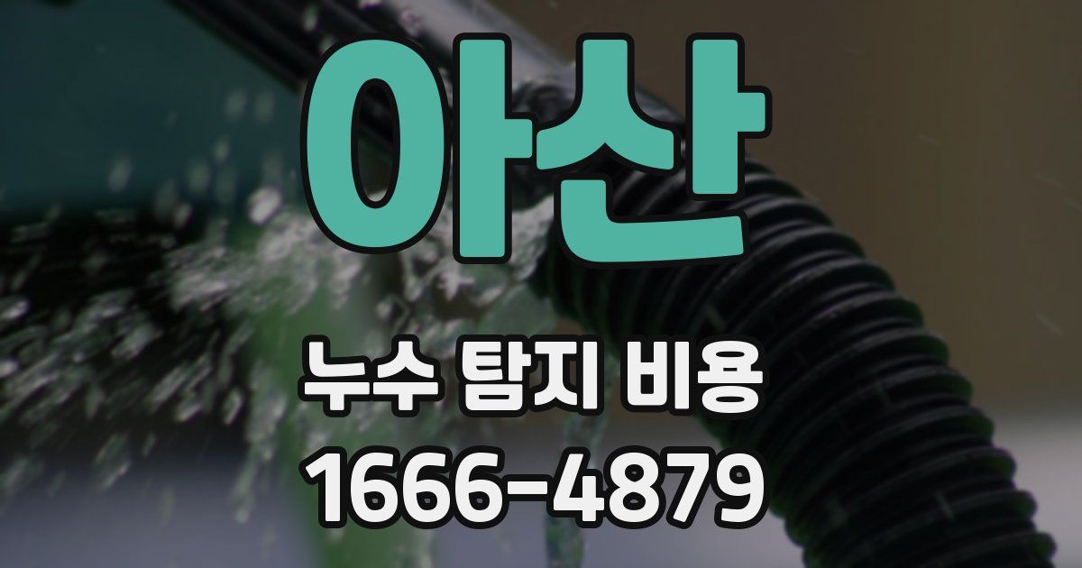아산 누수 탐지 비용