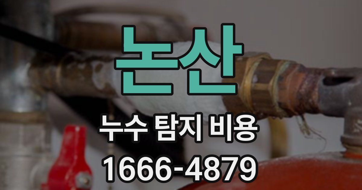 논산 누수 탐지 비용