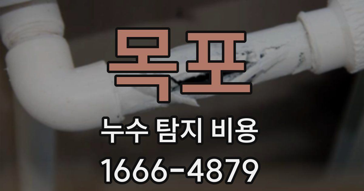 목포 누수 탐지 비용